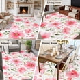 thumbnail image 5 of Elegant Spring Floral Area Rug 5x8 FT, Non Slip Bedroom Throw Carpet, Pink Flower Summer Botanical Washable Soft Floor Carpet Non-Shedding Rug for Living Room Nursery Dorm Office, 5 of 9