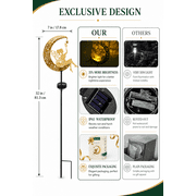MEHOOM 32 Moon Fairy Solar Garden Lights, Decorative Solar Lights for Outside, Solar Powered Outdoor Lights, Outdoor Solar Lights for Walkway Yard Pathway Decor for Christmas Decorations
