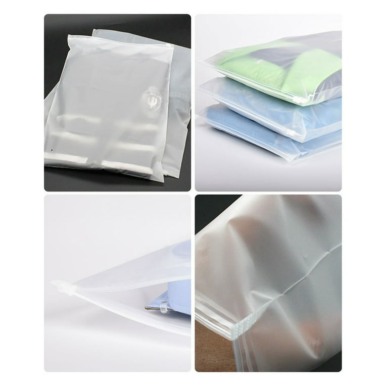 50pcs Packaging Bags Frosted Bag Zipper Bag Poly Bags Resealable Slider  Closure Storage Bag Pouch for T Shirts Clothes Make up Shipping Organizer 