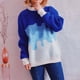 thumbnail image 3 of Gibobby Sueteres Para Mujeres Calientitos Elegantes Suéter casual de manga larga con cuello redondo para mujer con combinación de colores gradual(Azul celeste,M), 3 of 6