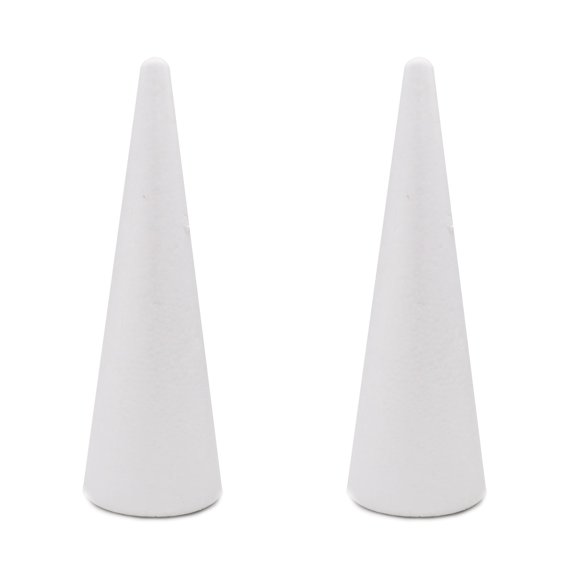Paquete de 2 conos de espuma de poliestireno Crafare de 9 x 30 cm para manualidades