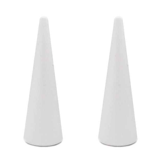 Paquete de 2 conos de espuma de poliestireno Crafare de 9 x 30 cm para manualidades