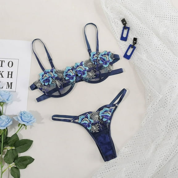 Vintage Blue Lingerie Set
