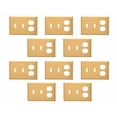 thumbnail image 2 of 10 Switch Plate Brushed Brass Double Toggle/Outlet | Renovator's Supply, 2 of 4
