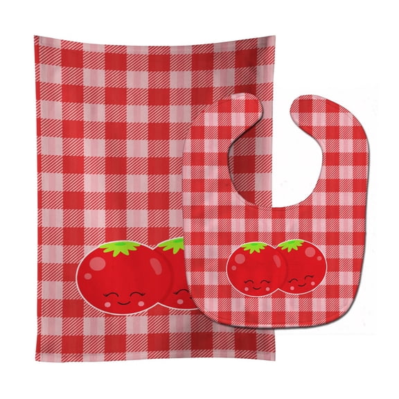 Tomatoes Baby Bib and Burp Cloth