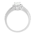 thumbnail image 3 of 0.755 ct Pear Cut Moissanite Solitaire with Simulated Diamond Accents 14K White Gold Womens Engagement Ring, 3 of 5