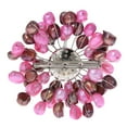 thumbnail image 3 of Freshwater Dyed Pink Pearls Retro Floral Pin-Brooch, 3 of 5