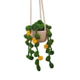 thumbnail image 1 of Hand Crocheted Wool Potted Plant Car Hanging - Creative Rearview Pendant, for Decoration & Gifting, 1 of 6