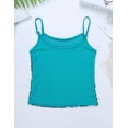 thumbnail image 4 of Raenseen Kids Girls Sleeveless Sequins Camisole Cami Top Tank Jazz Hip Hop Dance Top Performance Lake Blue 14, 4 of 9