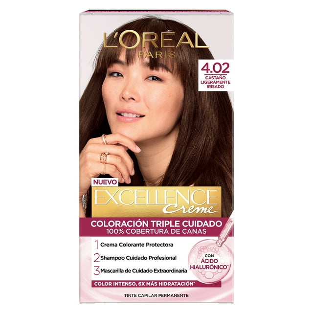 Tinte para cabello L'Oréal Excellence Cafés Parisinos 4.02 capuccino castaño ligeramente irisado