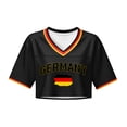 thumbnail image 3 of Soccer Cup 2026 Jersey Crop Tops GERMANY Soccer with V Neck Short Sleeves Featuring Breathable Fabric for Game Day Parties Tailgating Events Beach Outings Black L, 3 of 5