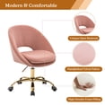 thumbnail image 4 of Velvet Home Office Chair, Tina's Home Swivel Accent Chair Adult Makeup Chair Metal Leg Bedroom,Pink, 4 of 6