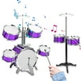 thumbnail image 1 of Drum Set Jazz Drum Kit with Stool 7 Drums Musical Percussion Instruments for Beginner Holiday Gifts Thickened PVC Drumhead Easy Installation, 1 of 7