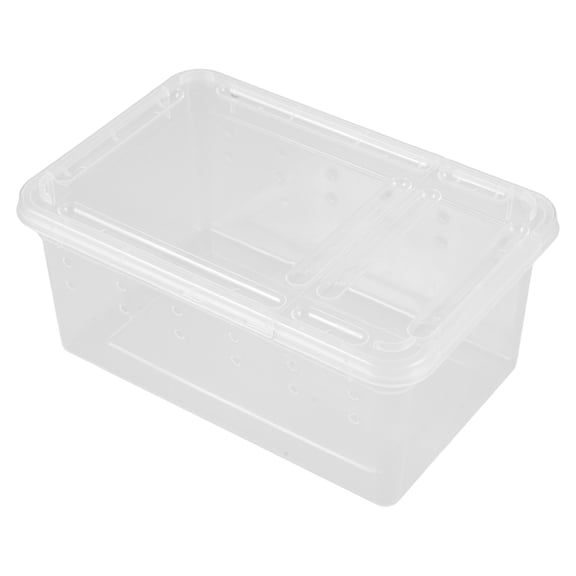 Toyvian Transparent Acrylic Reptile Habitat Enclosure Compact Feeding Container for Small Reptiles and Frogs