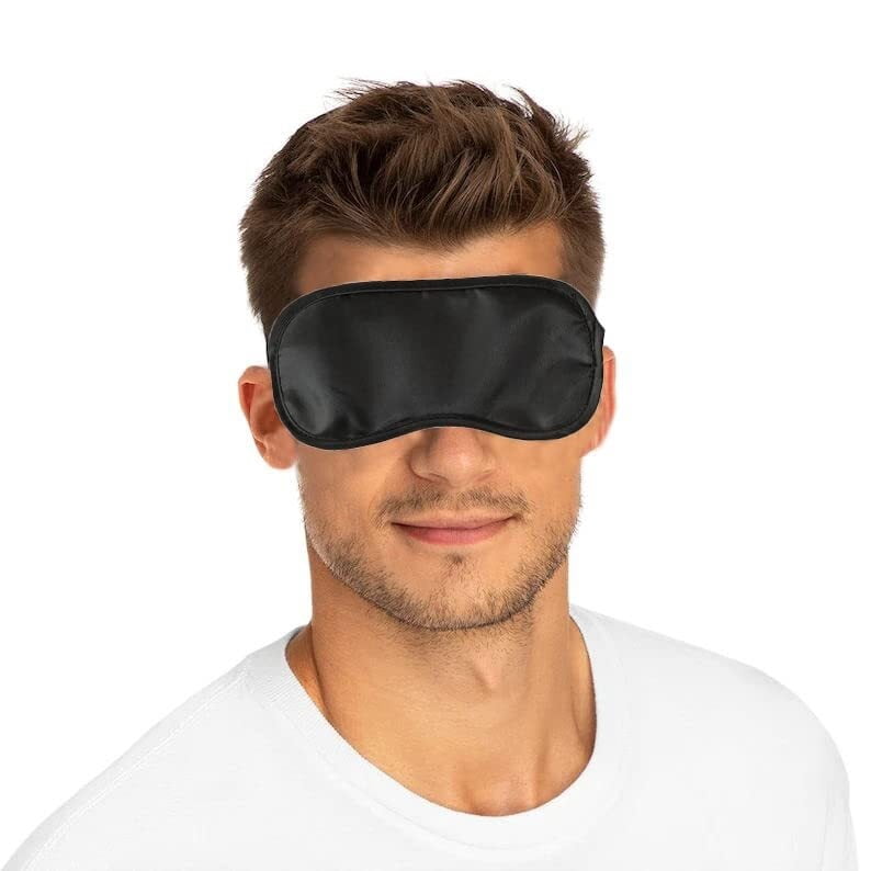 100PCS Sleep Masks Blindfold Eye Masks with Adjustable Strap for Women Men Eye Shade Cover for Travel Team Building Airplane (Black)