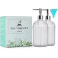 thumbnail image 4 of Bathroom Soap Dispenser Set, RABBITXOCO 2 Pack 18oz/500ml Dish Soap Dispenser for Kitchen Sink Liquid Hand Sanitizer Soap Dispenser Set Jar Lotion Clear Glass Soap Dispenser with Pump Silicone Funnel, 4 of 9