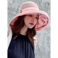 thumbnail image 2 of YooGuoGuo Women Wide Brim Foldable Sun Hat Hallow Out Printed Summer Beach Bucket Hat, 2 of 3