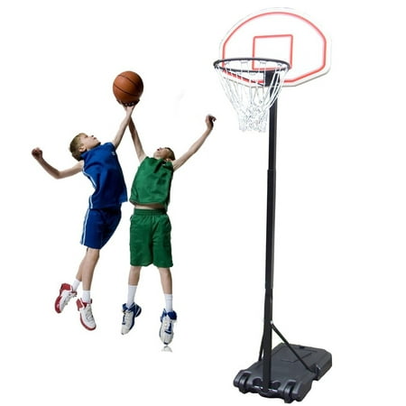 Clearance! Basketball Goal, URHOMEPRO Portable Basketball Stand with Wheels, Height Adjustable Indoor/Outdoor Basketball Hoop System for Kids Junior Youth, 29 inch Backboard, White,