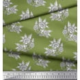 thumbnail image 3 of Soimoi Velvet Fabric Leaves & Floral Block Printed Fabric 1 Yard 58 Inch Wide, 3 of 3