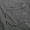 thumbnail image 6 of Bazeneo T-Shirts for Men 2 in 1 Waffle Tshirt Long Sleeve Crew Neck Tee Shirts Plain Colour Work Tops with Pockets Regular Fit Designer Workwear Casual Menswear for Everyday, 6 of 7