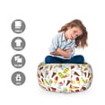 thumbnail image 2 of Ice Cream Storage Toy Bag Chair, Frozen Desserts in Wafer Cone Glazed Eskimo with Whipped Cream Chocolate Sundae, Stuffed Animal Organizer Washable Bag, Small Size, Multicolor, by Ambesonne, 2 of 3