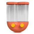 thumbnail image 1 of Grain Dispenser Container Wall Mounted Food Storage Tank Kitchen Dual Bins Box Clear Window Rice Cereal Jar  Orange  S, 1 of 8