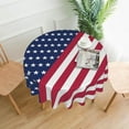 thumbnail image 2 of 4th of July Tablecloth 70 Inch Round Waterproof Rustic Patriotic Table Cloth Fabric Farmhouse American Flag Stripe Tablecloth Decorative for Picnic Party Holiday Home Indoor Outdoor, 2 of 6