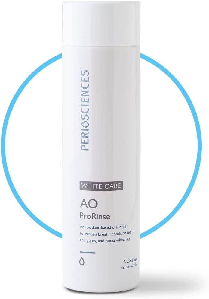 PerioSciences AO ProRinse White Care Mouthwash - 10oz Alcohol-Free Natural Mint Flavor, Freshens Breath, Keeps Teeth Clean, Dentist Recommended