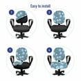 thumbnail image 4 of Floral Office Chair Slipcover, Illustration of Rose Flowers Blossoms in Monochrome Art, Protective Stretch Decorative Fabric Cover, Standard Size, Blue Grey Blue, by Ambesonne, 4 of 5