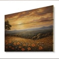 thumbnail image 2 of Designart "Golden Horizon with Yellow Wildflowers" Floral Print on Natural Pine Wood, 2 of 5