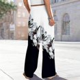 thumbnail image 4 of kaondbfi Dress Pants Women Petite High Waisted Wide Leg Summer Beach Vacation Women's Pants Casual Trousers, 4 of 8