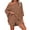 Coffee, variant on 2 PCS Off Shoulder Women's Outfits Sweater Sets Knit Top Shorts Matching Suits Cute Pajama Lounge Set