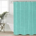 thumbnail image 4 of Vintage Linen Shower Curtain Set ，Waterproof Fabric Shower Curtains Pastoral Aqua Linen Texture Farmhouse Shower Curtains for Bathroom,Bathroom Decor 54x"78", 4 of 7
