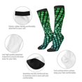 thumbnail image 3 of Sikiie Green Disco Lights Knee Socks, High Socks Long Stretchy Sock Women Knee High Stocking, Long Socks for Women, 3 of 6