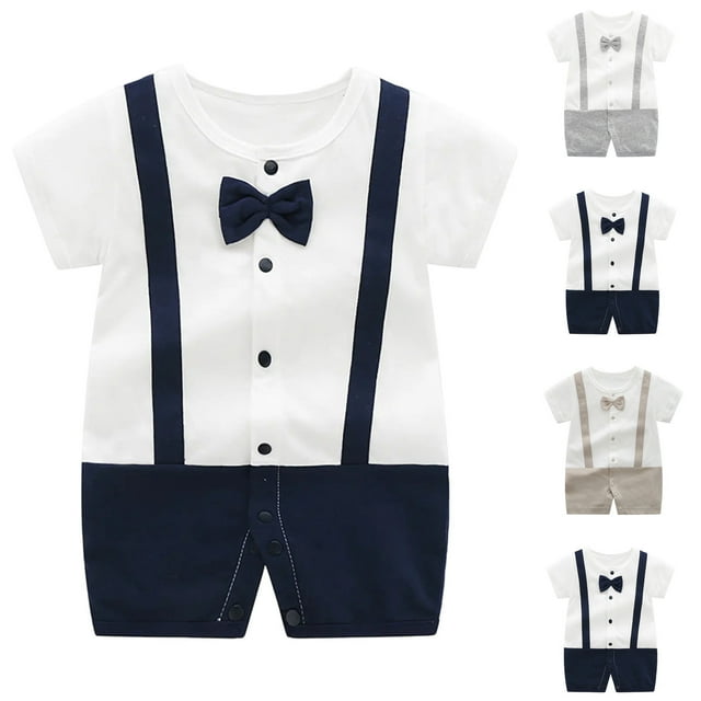 JDQJBZ Barboteuse à Manches Courtes pour Bébé Garçon, Patchwork, Couleur Unie, Justaucorps en Coton