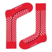 Love Sock Company Men's Funky Cool Polka Dots Dress Socks Red Line Red (M)