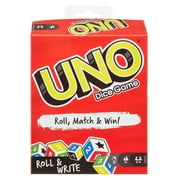 UNO Family Dice Game with Dry Erase Boards and Markers
