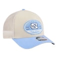 thumbnail image 3 of Men's New Era  Stone/Carolina Blue North Carolina Tar Heels Frayed Patch 9FORTY M-Crown A-Frame Trucker Adjustable Hat, 3 of 7