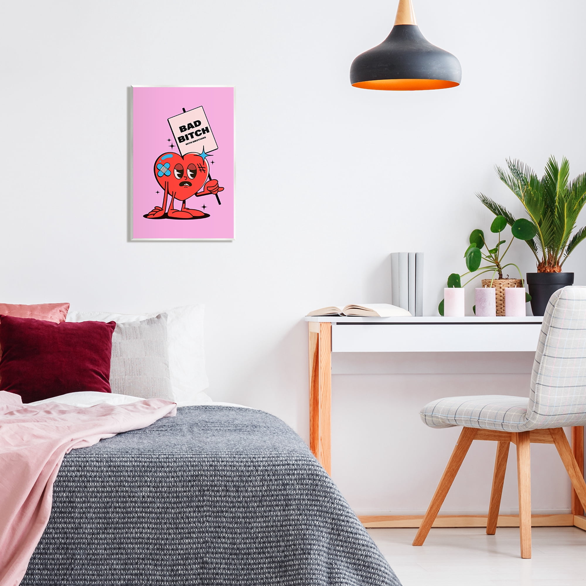 Stupell Industries Bad B*tch Emotional Heart Abstract Painting Unframed Art Print Wall Art, 13 x 19