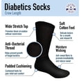 thumbnail image 3 of Yacht & Smith 3 Pairs Womens Loose Fit Non-Binding Soft Cotton Diabetic Crew Socks, Bulk Value Pack, 3 of 5