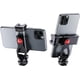 thumbnail image 1 of Metal Phone Tripod Mount ST-10,Universal 360° Smartphone Adaptador con 2 zapatas de montaje en frío,ajustable del teléfono celular abrazadera de soporte,compatible con iPhone,todos los, 1 of 17