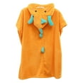 thumbnail image 4 of LACKUST Orange Dinosaur Hooded Beach Towel for Kids Coral Velvet 60cm, 4 of 7