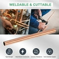 thumbnail image 4 of Uxcell 1-Pack Copper Round Tube, 19mm OD 1mm Thick 250mm Length Straight Pipe Tubing for Construction/Machining/DIY Crafting, Metal Straight Pipe, 4 of 7