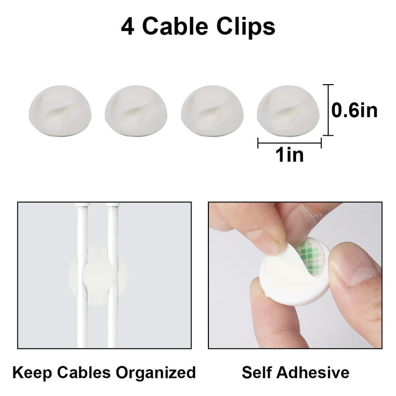Whole Sale Direct 3-Size Cable Hider Box Set - Universal Surge Protector Cover with Ventilation Slots, 10 Cable Ties & 4 Clips for Home/Office (White)
