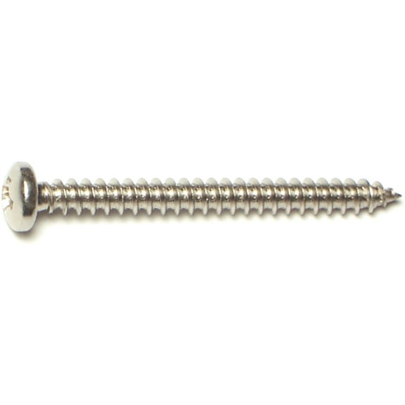 #6 x 1-1/2" 18-8 Stainless Steel Phillips Pan Head Sheet Metal Screws SMSPSS-286