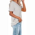 thumbnail image 3 of Pompotops Womens Summer Fasion Short Sleeve V Neck Solid Color Casual T Shirt Tops, 3 of 8