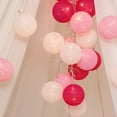 thumbnail image 3 of Bola de luz de algodón con decoración de hilo, lámpara colgante de luz para fiesta, boda, 3 pilas, intermitente, rosa Scienceny HA006257-07, 3 of 7