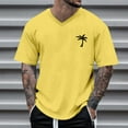 thumbnail image 2 of MNCEKFOD Summer T Shirts for Men 2025 Oversized Tshirts Crew Neck Short Sleeve With Coconut Tree Print Relaxed Fit Mens Tops Yellow XXL, 2 of 3