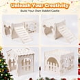 thumbnail image 2 of Petyoung Large Bunny Cage Indoor, Wooden Rabbit Hutch House with Ramp & Multi-Room, Guinea Pig Hideout Bunny Castle, for Rabbits Hamsters Small Pet, 2 of 7