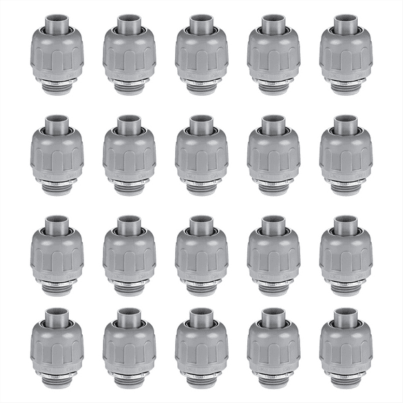 20 Pcs Conduit Connectors, 1/2 Inch Liquid Tight Connector NPT Non-Metallic for PVC Electrical Flexible Conduit Fittings